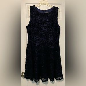 Collection by Dress Barn navy blue and black fit & flare lace dress - size XL